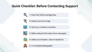 רשימת בדיקה מהירה: לפני שפונים לתמיכה