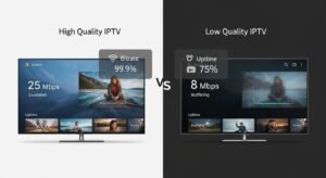 השוואה בין שירות IPTV איכותי לשירות לא יציב עם מדדי ביצועים